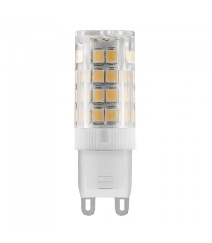 Close-up view of the Max-LED G9 LED light bulb SMD 3.5W, showcasing the LED chip layout inside the transparent casing.