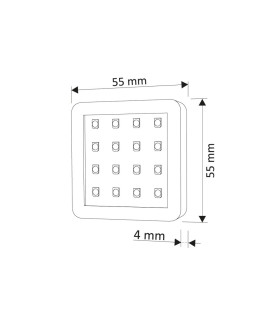 Design Light under cabinet SQUARE LED light 1.5W size