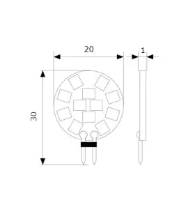 LEDOM G4 round light bulb 2W SMD 12V - size