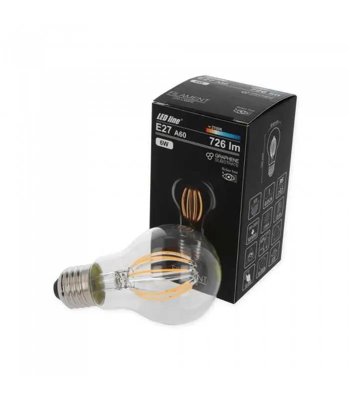 LED line® E27 light bulb A60 filament - 6W warm white