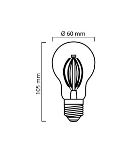 LED line® E27 light bulb A60 filament - dimensions