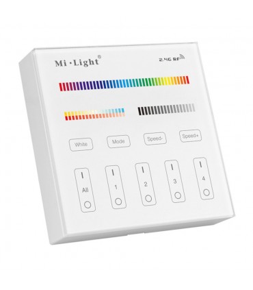 Mi-Light 4 zone RGB+CCT smart panel remote controller B4 - wall panel
