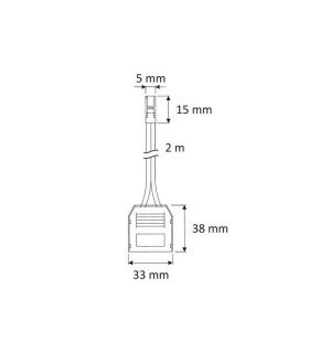 DESIGN LIGHT 2m 3-way mini connector splitter - size