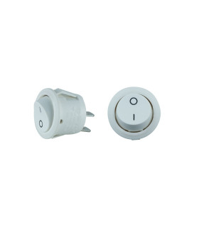 Design Light round rocker switch silver