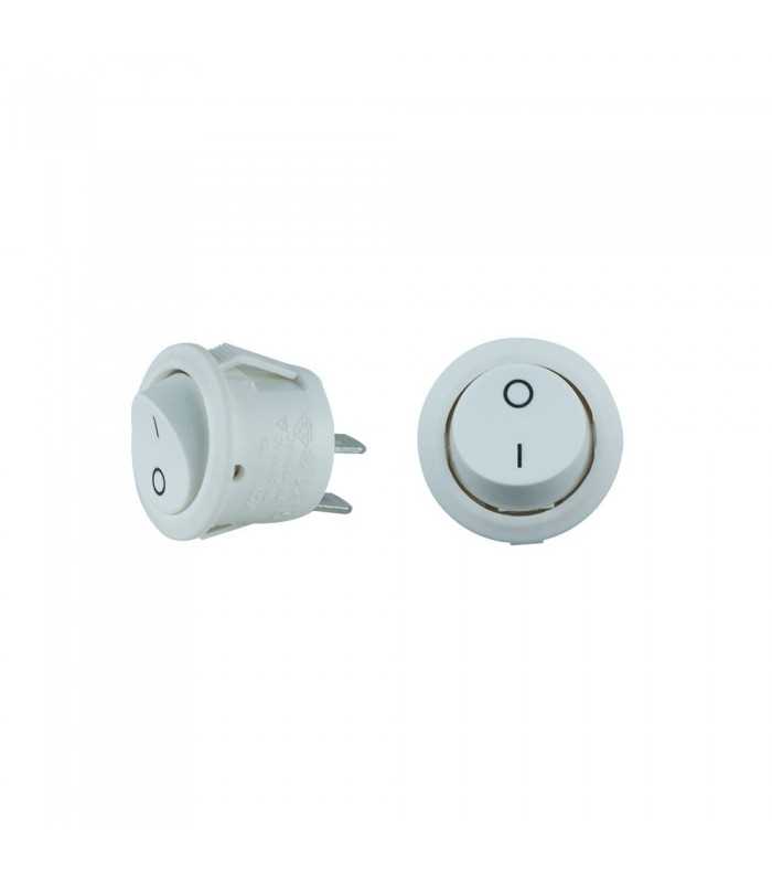 Design Light round rocker switch white