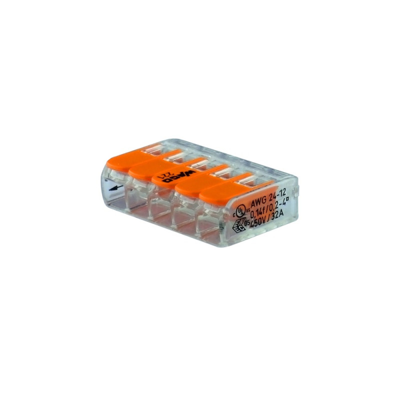 WAGO 221-415 5-way lever connector 32A WAGO 221-415 5-way lever connector 32A