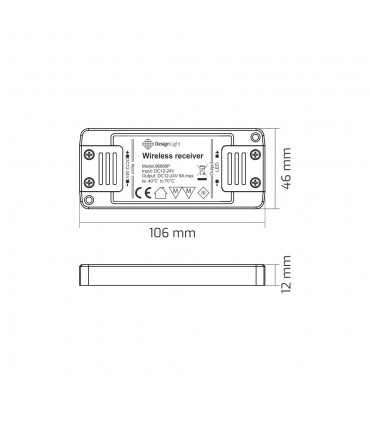 Design Light DELI wireless PIR set - receiver size