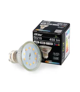 Image showing the LED line® GU10 Glass LED Bulb 5W with its packaging.