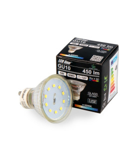 Image showing the LED line® GU10 Glass LED Bulb 5W with its packaging.