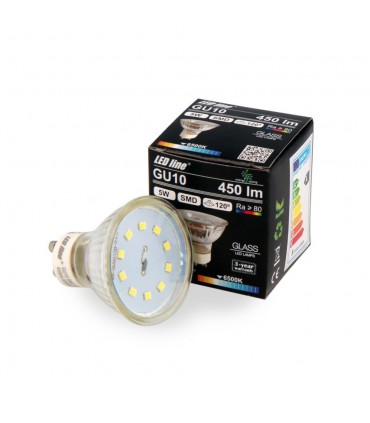 LED line® GU10 glass LED bulb 120° 5W 450lm - cold white