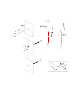 Components of the Design Light STAR 0.6W LED spotlight, including connectors.