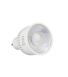 A back view of the MiBoxer 6W GU10 RGB+CCT LED Spotlight, showing the heat dissipation design and GU10 connection