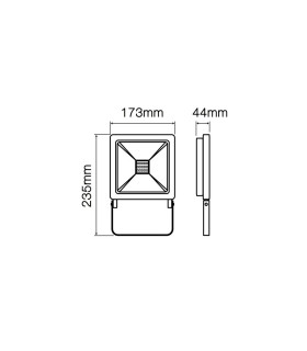 LED line® RGB floodlight PHOTON 50W - product size