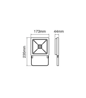 LED line® RGB floodlight PHOTON 50W - product size