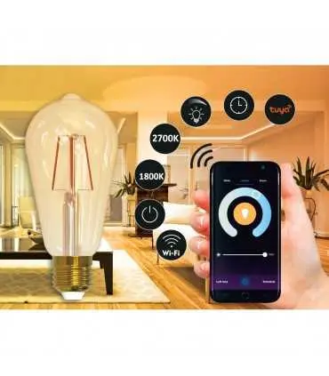 E27 smart decorative filament Wi-Fi LED bulb ST64 | Future House Store