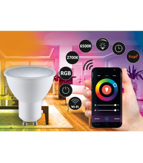 POLUX GU10 smart decorative Wi-Fi LED spotlight bulb - 