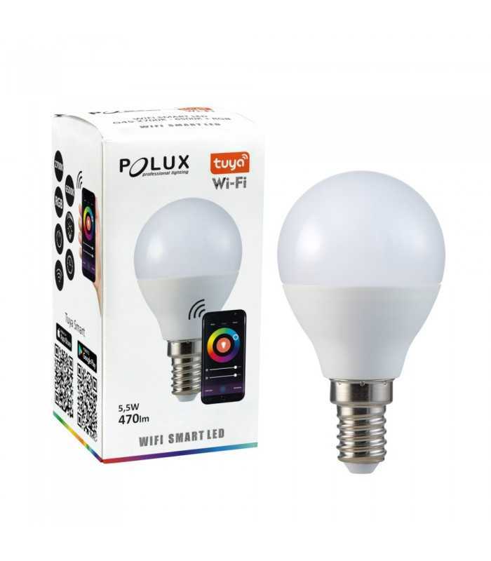 POLUX E14 smart Wi-Fi RGB+CCT LED golf ball light bulb - 