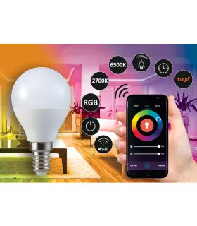 POLUX E14 smart Wi-Fi RGB+CCT LED golf ball light bulb - 