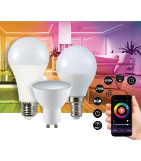 POLUX E14 smart Wi-Fi RGB+CCT LED golf ball light bulb - 