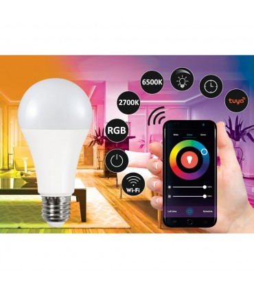 POLUX E27 Tuya smart Wi-Fi RGB+CCT LED light bulb - 