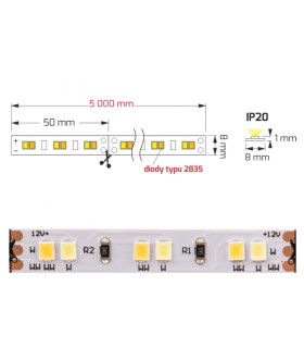 Multi-white premium LED strip CCT 2835 SMD 60W IP20 - size