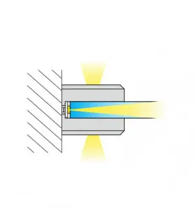 3D LED clip for glass shelving panels - 