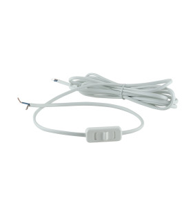 DESIGN LIGHT 3m in-line switch 2-core 0.75mm² cable white - 