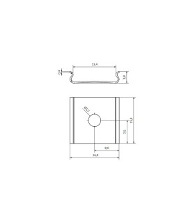 DESIGN LIGHT aluminium profile LINE MINI TRI-LINE MINI mounting brackets - size