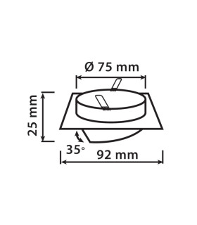 LEDOM MR16 square adjustable ceiling downlight - size