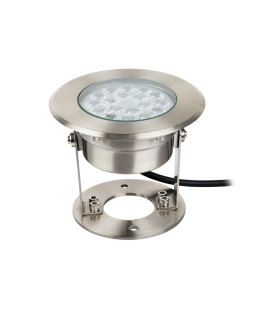 MiBoxer 9W RGB+CCT LED underwater light mounted in stainless steel fixture.