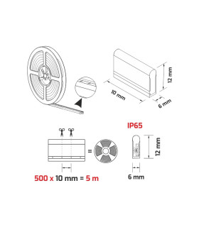 Design Light neon flex display LED strip 11W 12V IP65 - 5