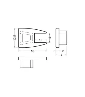 TOPMET aluminium profile MIKRO10 end caps - size