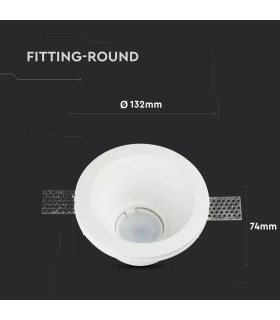 White GU10 gypsum recessed fitting round V-TAC | Future House Store - 6 | 