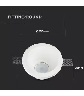 White GU10 gypsum recessed fitting round V-TAC | Future House Store - 6 | 