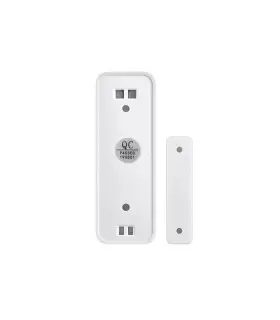 Rear view of Tuya Smart Wi-Fi door and window sensor, displaying the sleek white design.