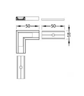 TOPMET aluminium profile corner joiner SURFACE10 silver - size