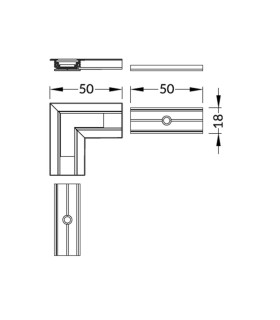 TOPMET aluminium profile corner joiner GROOVE10 silver