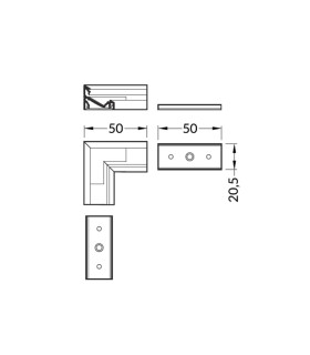 TOPMET aluminium profile corner joiner CORNER10 silver - 