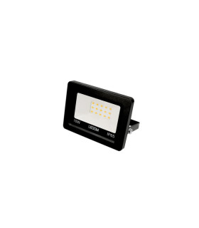 LED floodlight with packaging box displaying the front view of Ledom Slim LED floodlight 4000K IP65.