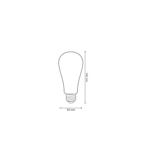 POLUX E27 smart decorative filament Wi-Fi LED bulb ST64 - size