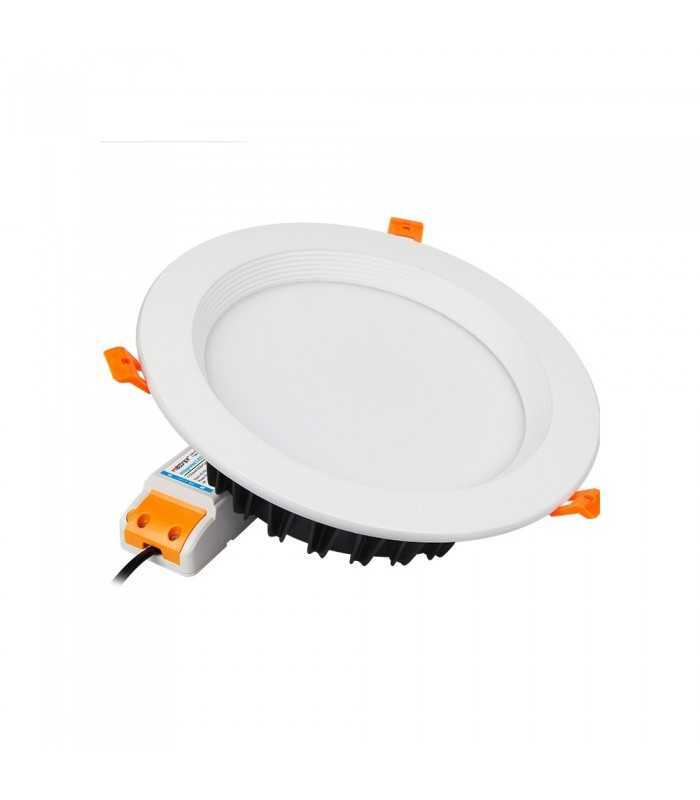 MiBoxer 25W RGB+CCT LED ceiling downlight FUT060, showcasing its round front view with orange mounting clips.