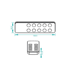 SR-2801 dimensions diagram on white background