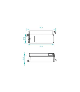 Sunricher 1-channel constant voltage LED dimmer 12-36V SR-2501NS - size