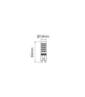 Dimensions diagram of the LED line® G9 ceramic LED light bulb SMD 8W showing 60mm height.