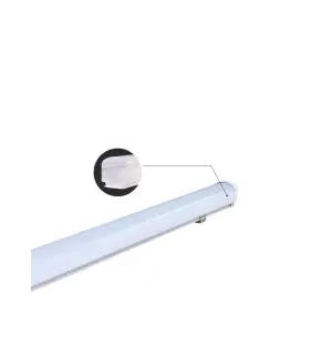 Close-up of MiBoxer 18W RGB+CCT LED linear light LL1-18 showing its end cap design