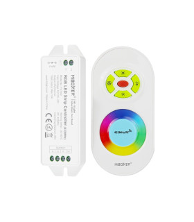 MiBoxer 433MHz RGB LED strip controller FUT042U and remote control, product combination for smart lighting