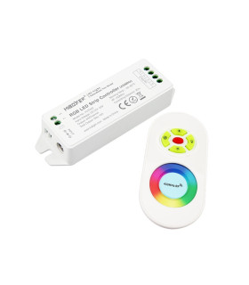 MiBoxer RGB LED strip controller FUT042U and MiBoxer remote controller front view