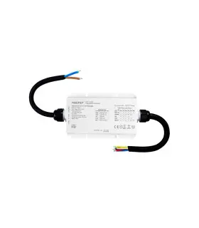 LS2-WP MiBoxer 5-in-1 LED controller showing technical specifications and wiring connectors