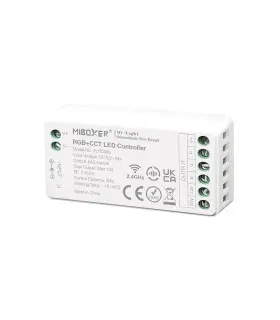 MiBoxer FUT039S RGB+CCT LED controller with input and output voltage details.