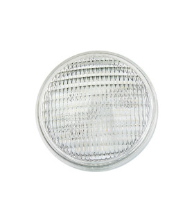 MiBoxer 18W RGB+CCT PAR56 LED Pool Light, close-up of the LED and glass lampshade.